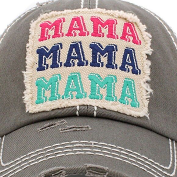 2/$30 Ladies Grey Mama Mama Mama Baseball Hat - Picture 2 of 6